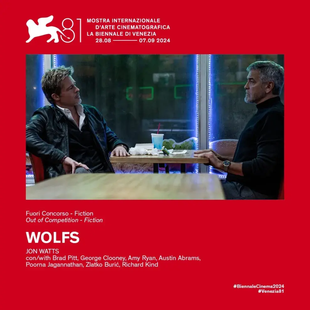 Foto de Brad Pitt y George Clooney en Wolfs.