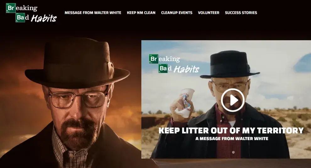 Foto de la campaña Breaking Bad Habits que trajo de vuelta a Walter White.