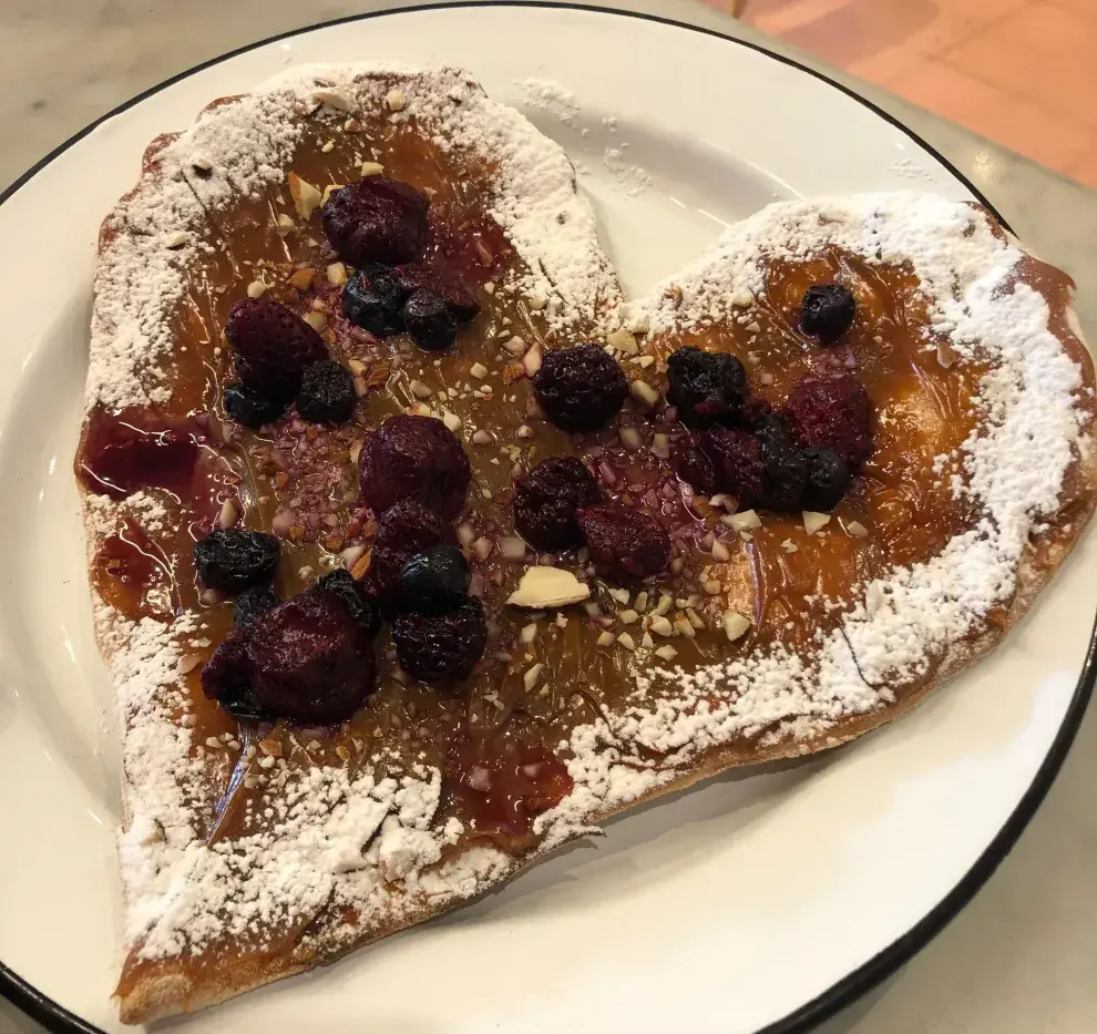 Pizza de dulce de leche