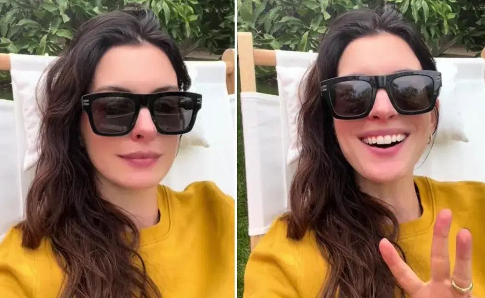 Anne hathaway en su video de TikTok