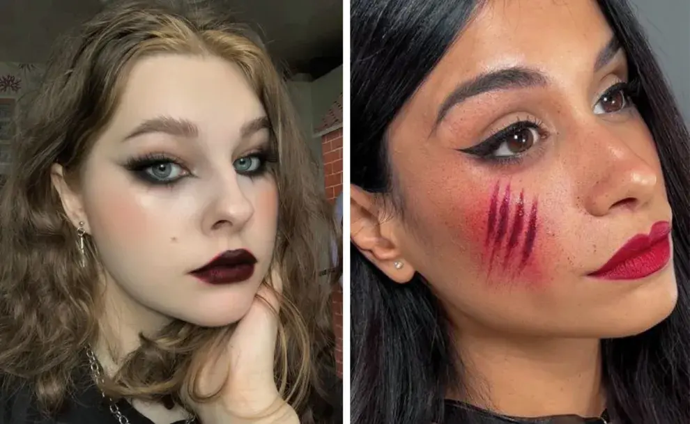 dos mujeres con maquillajes de halloween 