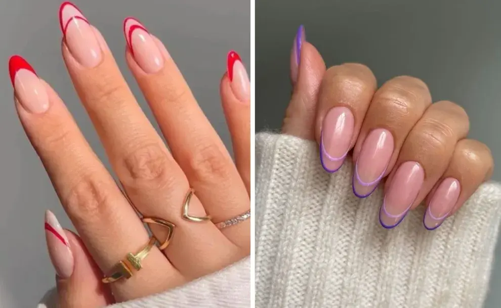 diseño de uñas francesitas doble