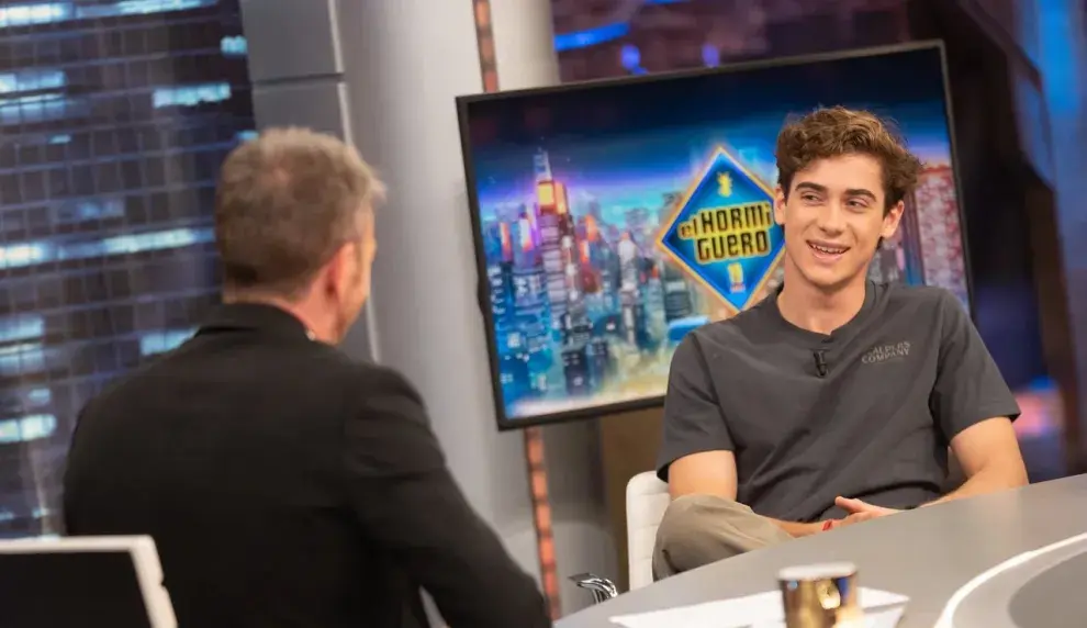 Foto de Pablo Motos y Franco Colapinto en El Hormiguero.