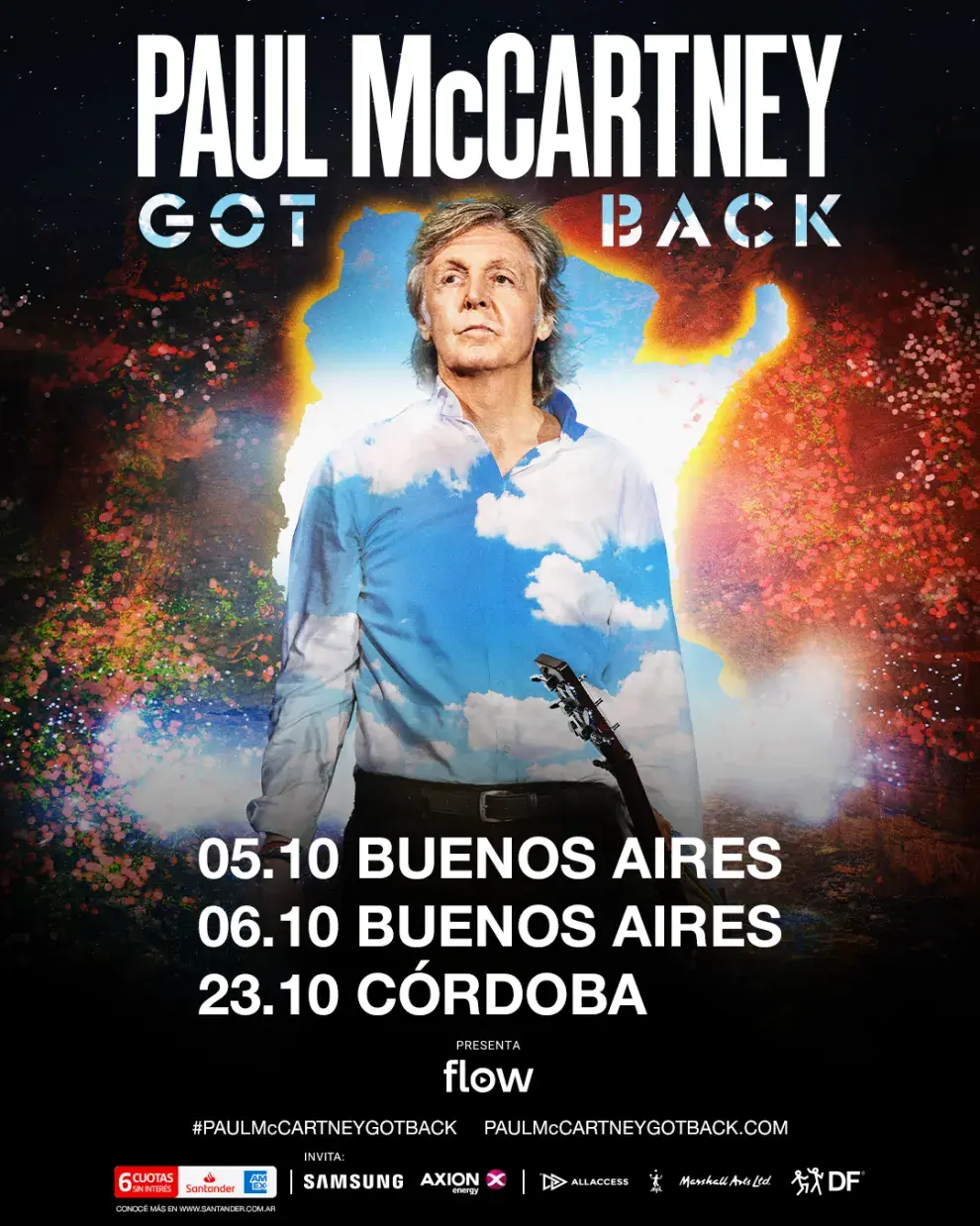 Póster de la gira de Paul McCartney en Argentina.