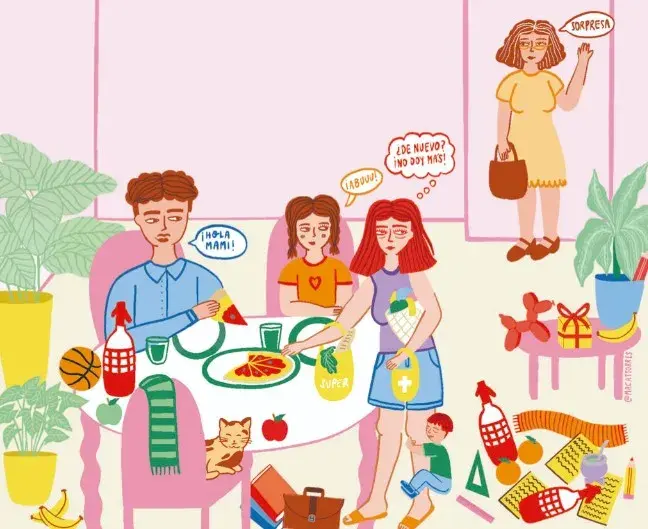 Ilustraciónd e una familia