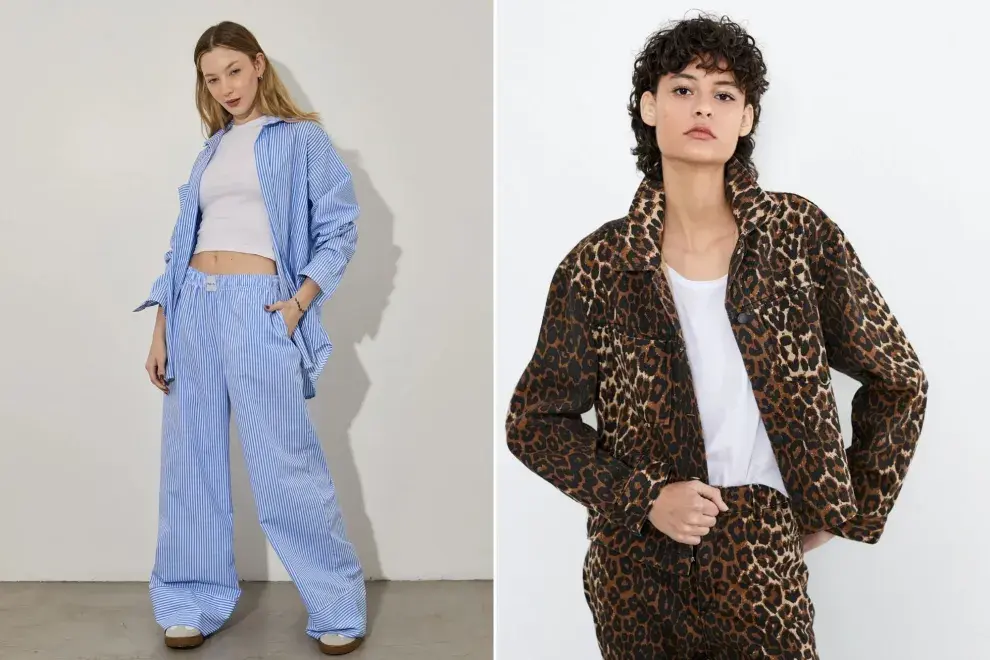 Dos fotos de dos modelos mujeres usando ropa de tendencia de Avellaneda.