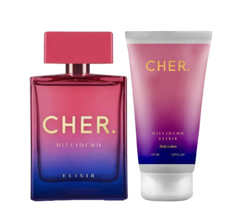 El perfume cher y un crema corporal