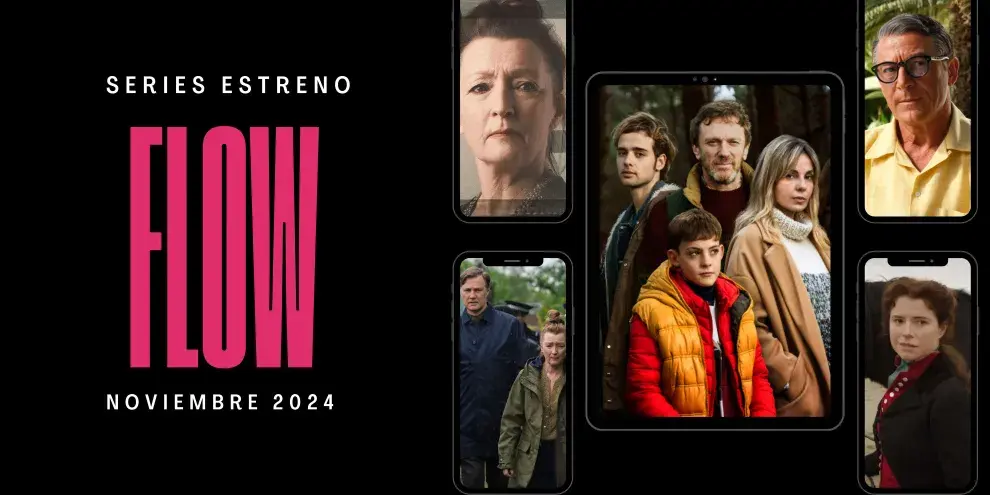 Grafica con Las series que estrenan en noviembre 2024 en Flow.