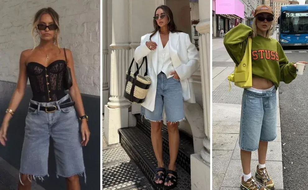 Tres mujeres usando bermudas