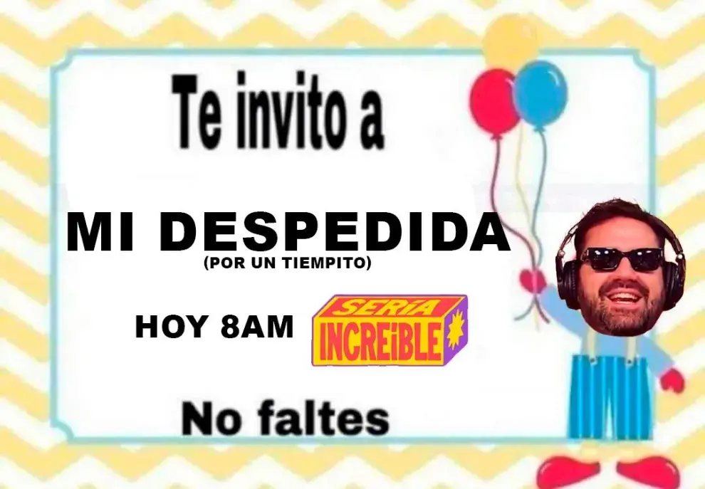 Invitación a La despedida de Damián Betular de Olga.