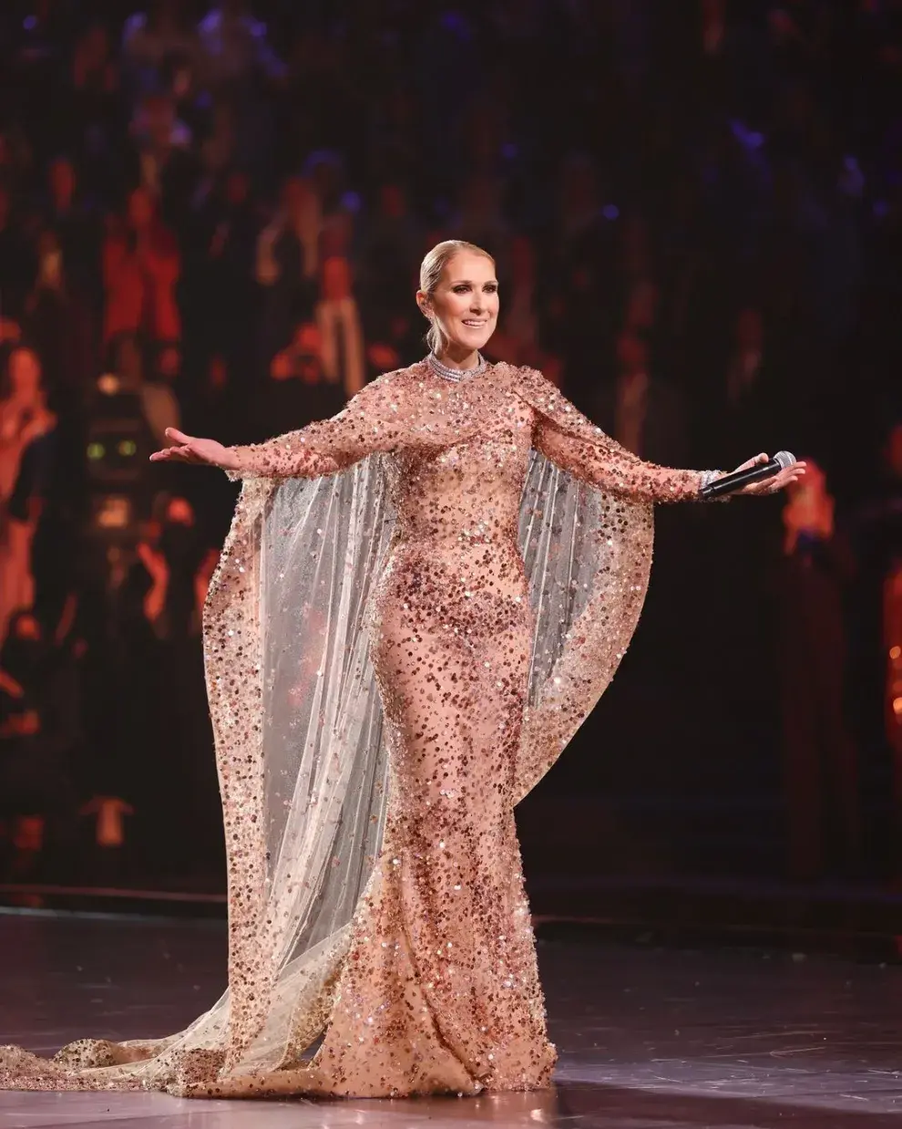 Céline Dion en el desfile "1001 Seasons" de Elie Saab.