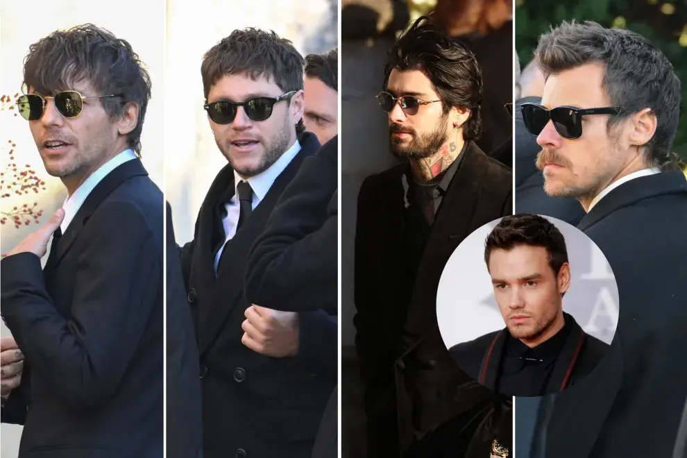 Foto armada con los miembros de One Direction en el funeral de Liam Payne.