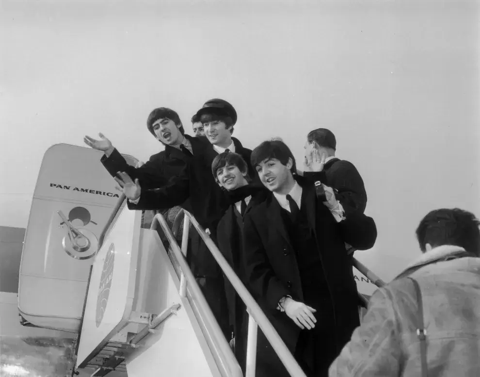 The Beatles durant su primera gira por Estados Unidos.