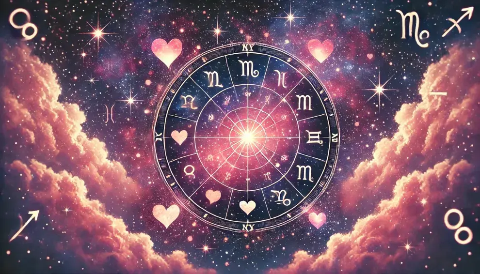 La rueda zodiacal, con los símbolos de los 12 signos astrales.