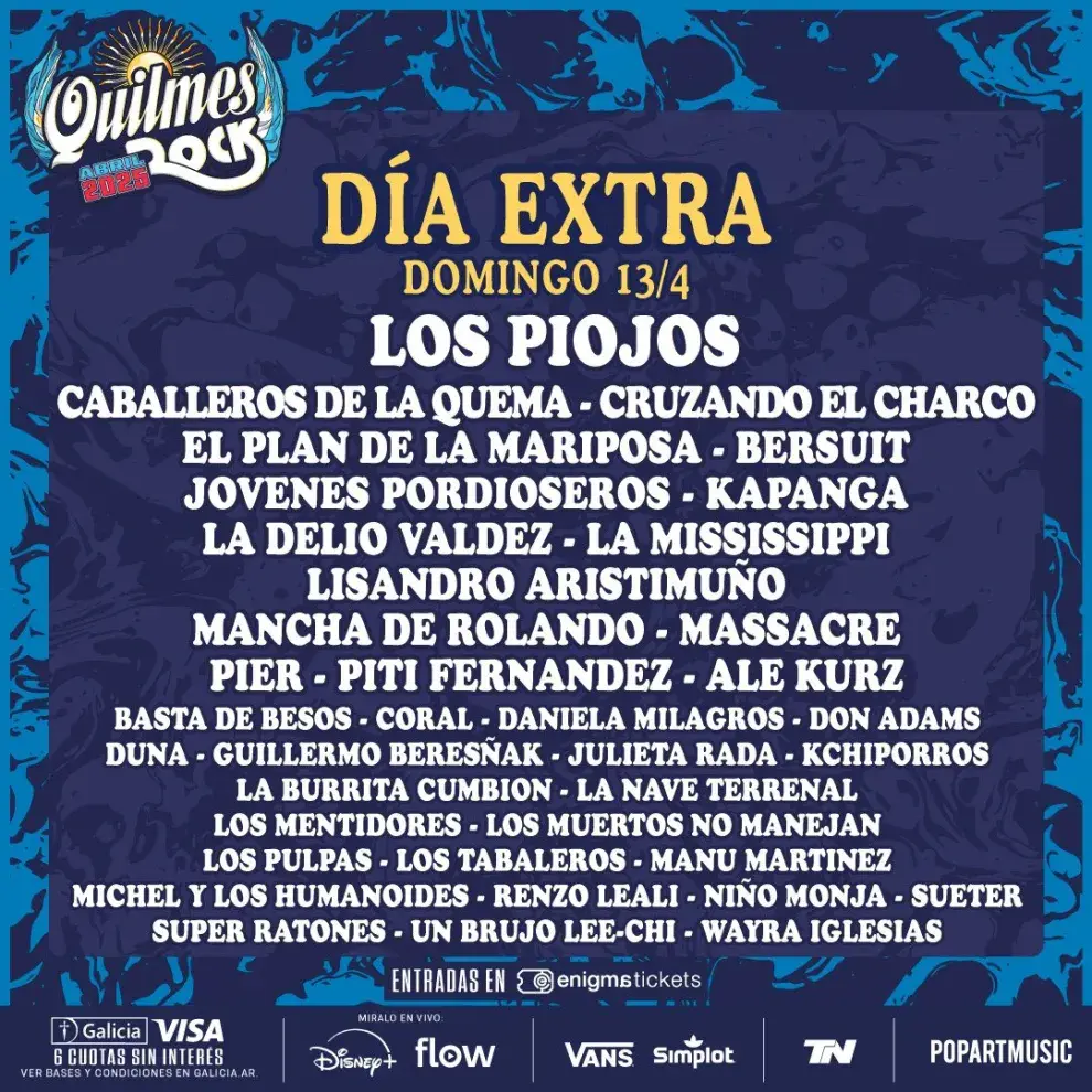 El anuncio de la llegada de Los Piojos al Quilmes Rock 2025.