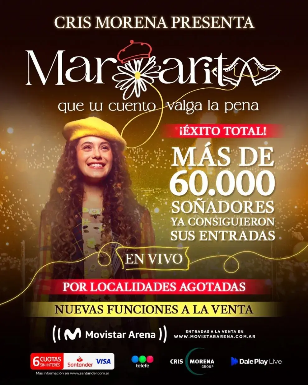 El anuncio de Margarita y sus nuevas fechas en Movistar Arena.