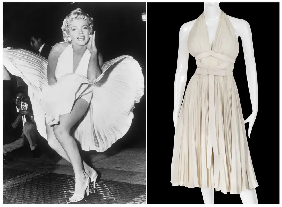 Marilyn Monroe con su icónico vestido blanco.