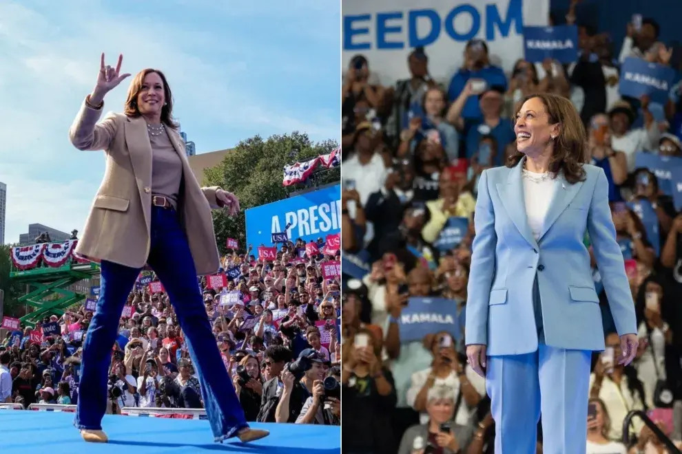 Dos fotos de Kamala Harris.