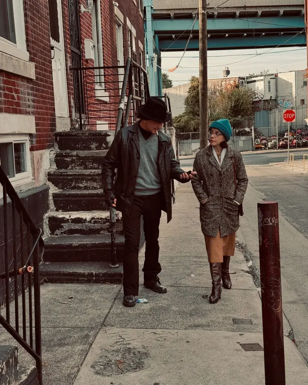 Nico Vazquez rodando escenas para su obra Rocky en Filadelfia.