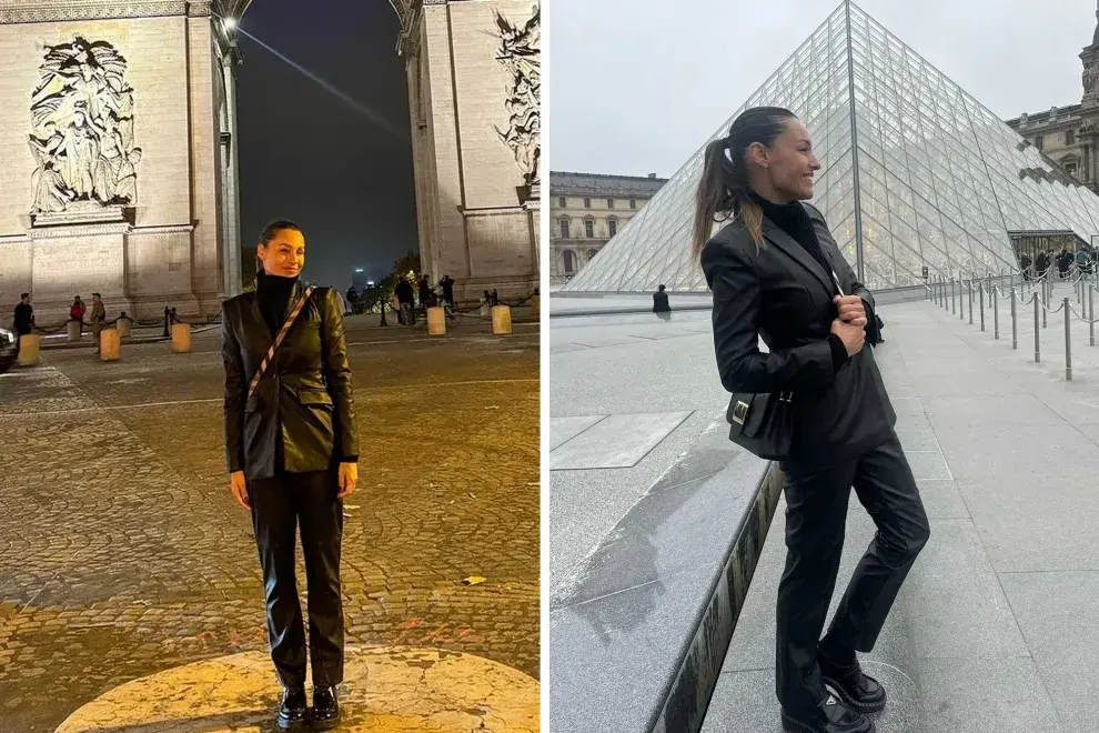 La modelo y conductora para salir a recorrer las calles de París tenemos que decir que optó por la clásica tendencia total black