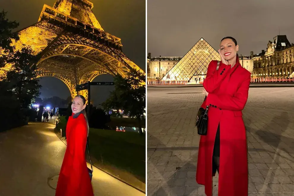 El abrigo rojo intenso de Pampita por las calles de París