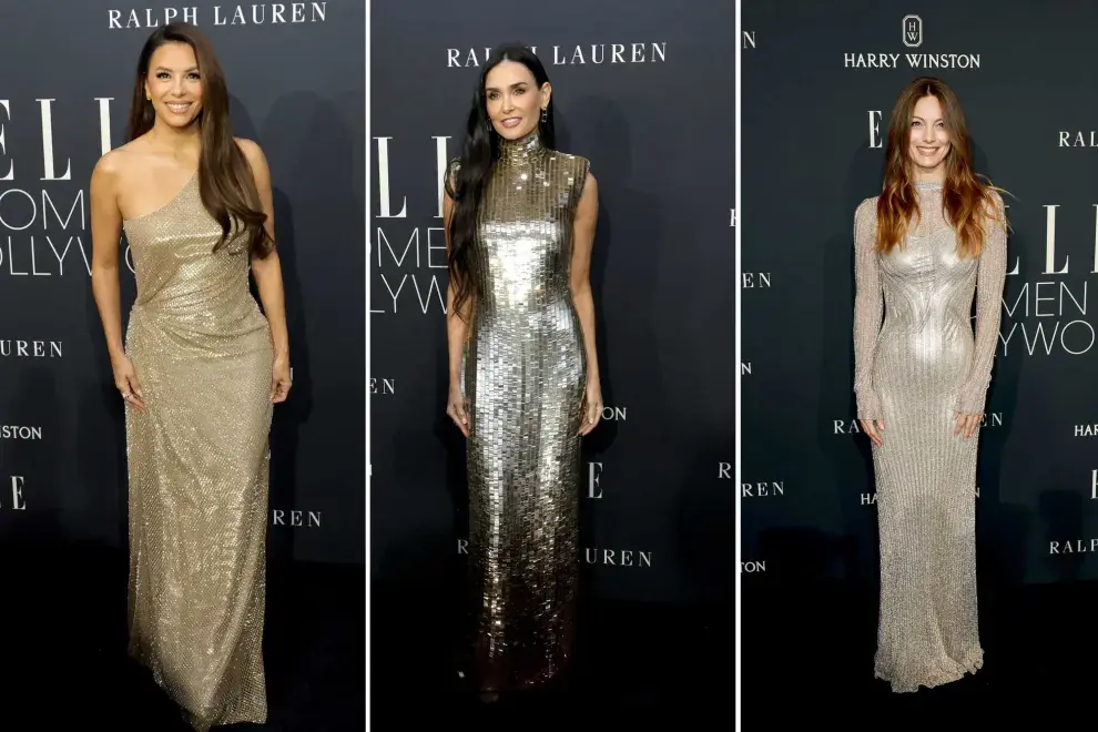 Los brillos también estuvieron presentes en el evento: Nina Garcia, Demi Moore y Eva Longoria