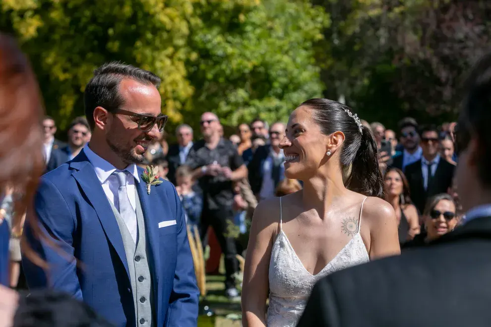 Flor y Tomás, en su casamiento.