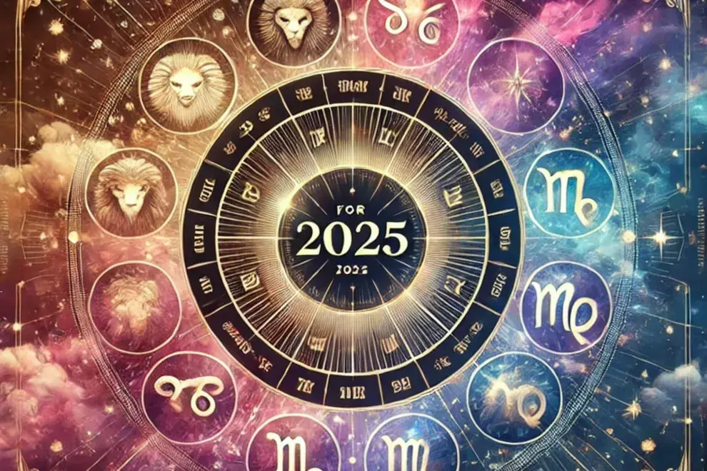 La rueda zodiacal, con los símbolos de los 12 signos astrales.