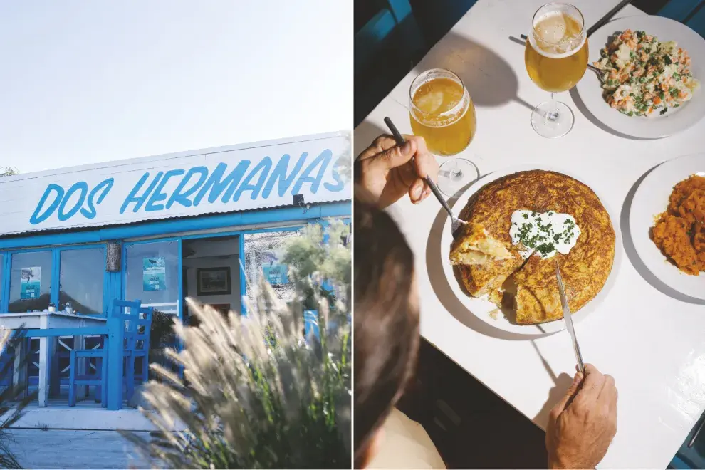 La fachada de Dos Hermanas y su increible tortilla de papas.