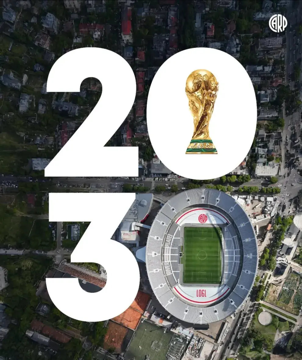 Poster del Mundial 2030 en Argentina.