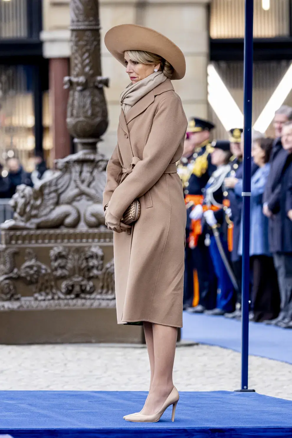 El look de Máxima Zorreguieta durante la visita de Estado a los Países Bajos del presidente portugués.