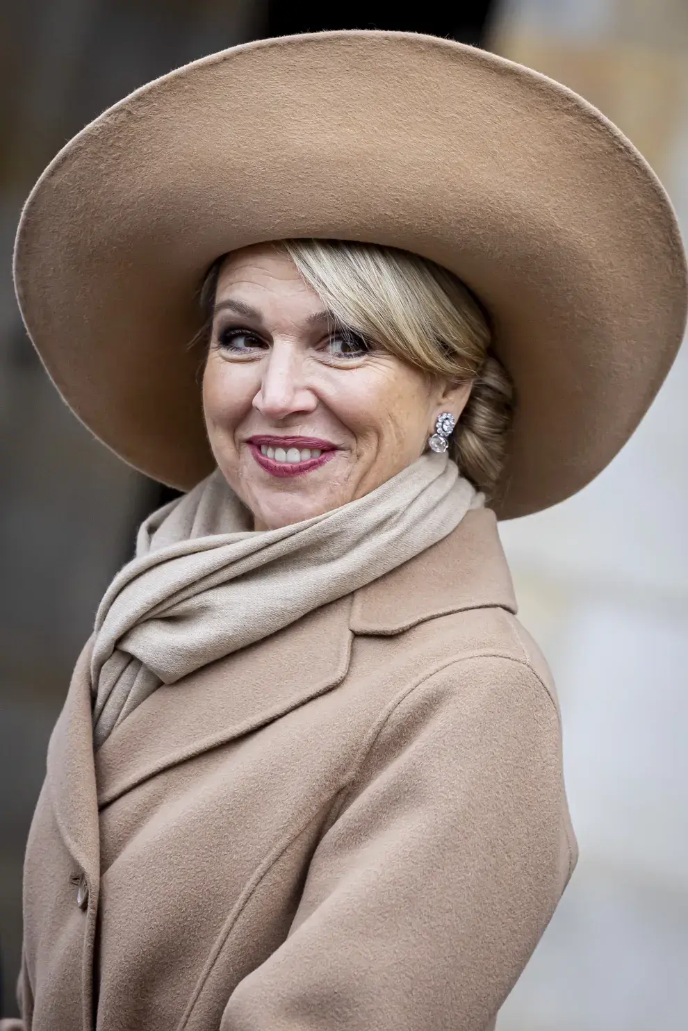 El look de Máxima Zorreguieta durante la visita de Estado del presidente portugués a los Países Bajos.