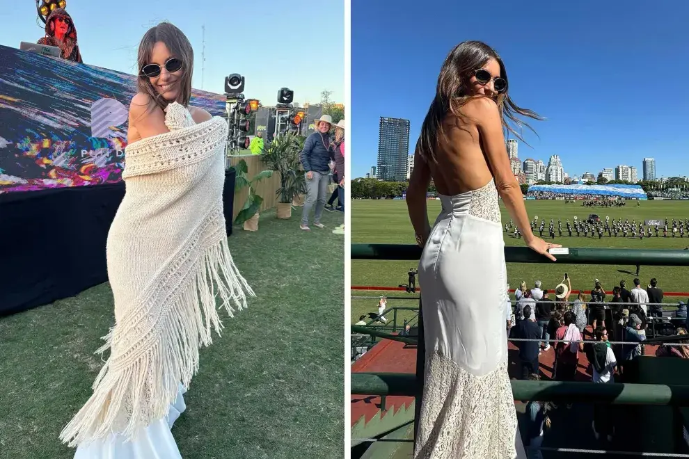 Pampita llevó un vestido vintage en color blanco