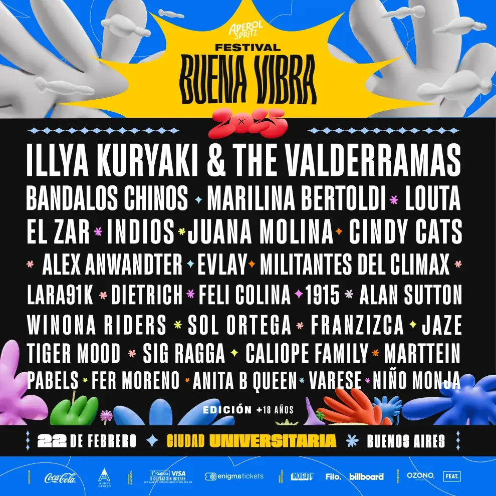 Line up del festival Buena Vibra 2025.