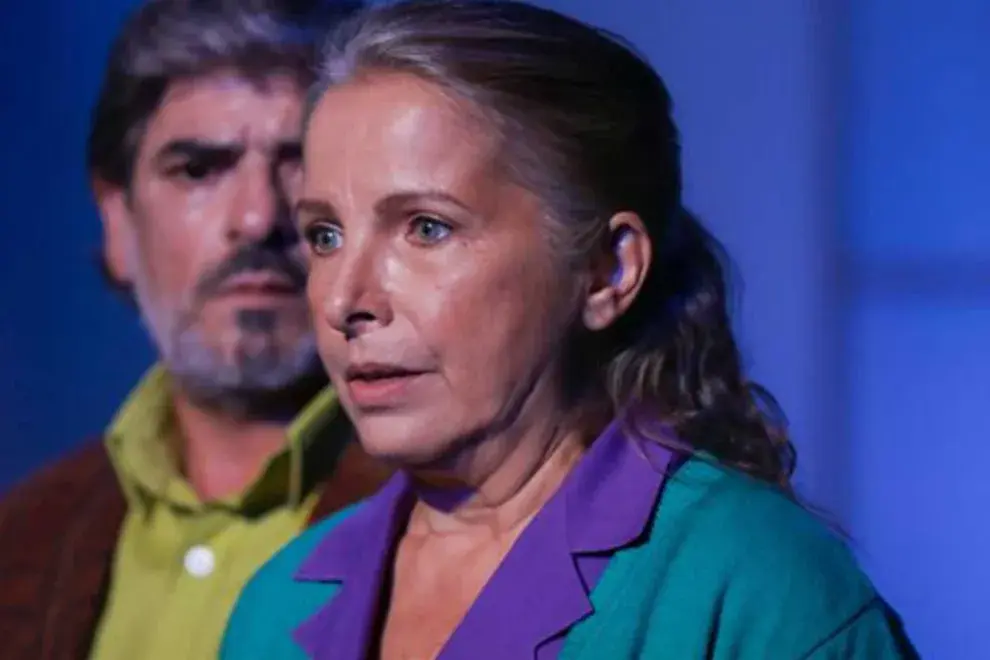 Roberto Vallejos y Alejandra Darín, en Condolencias, en el Teatro Nacional Cervantes