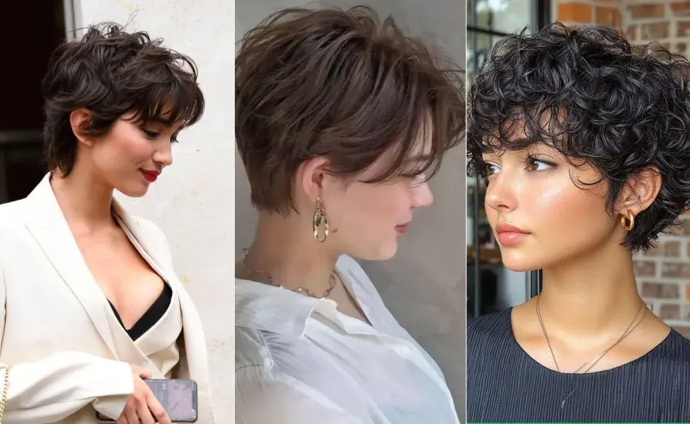 tres mujeres usando pelo corto