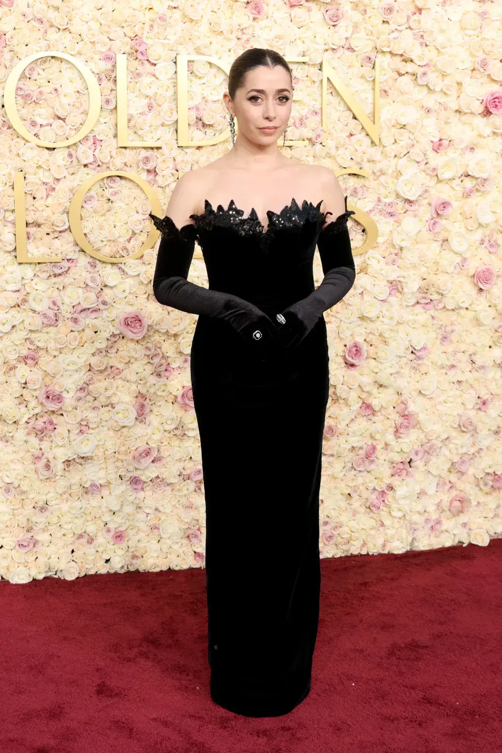 Cristin Milioti en la alfombra roja de los Golden Globes 2025.