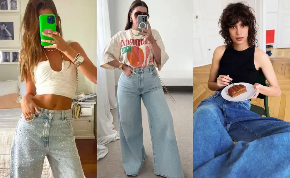 Tres mujeres usando jeans 