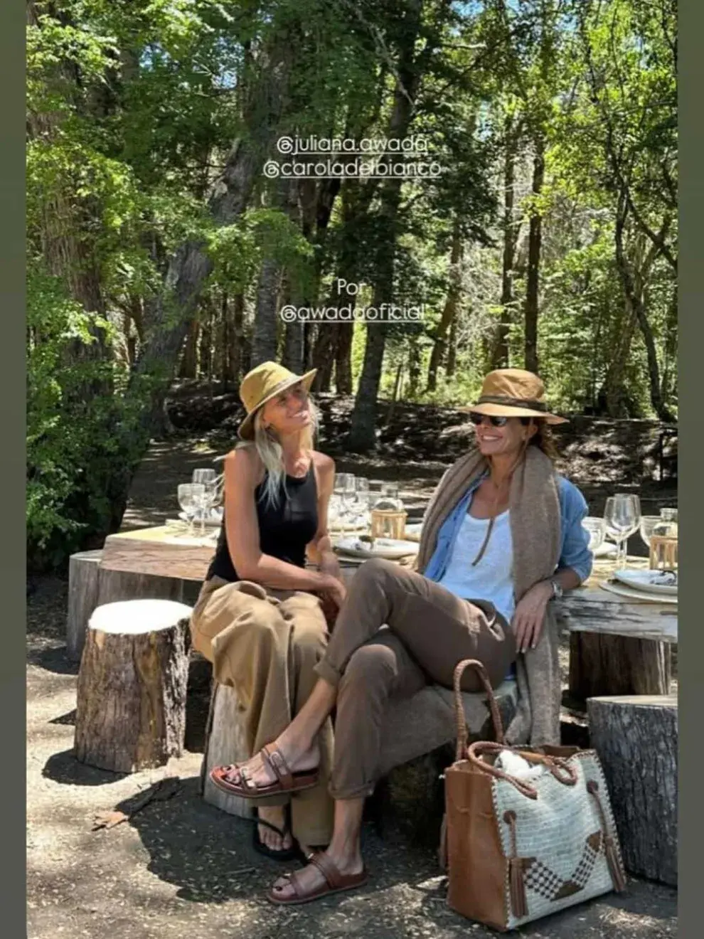  Juliana Awada y Carola del Bianco compartieron un grato momento al aire libre y disfrutaron de un rico almuerzo. 