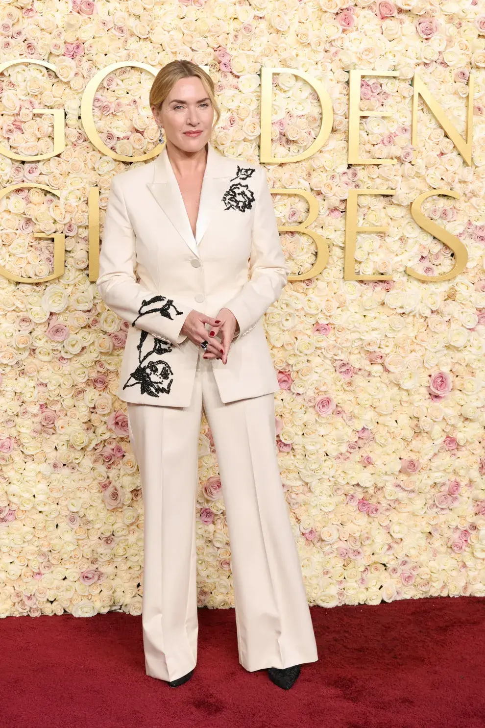  Kate Winslet en la alfombra roja de los Golden Globes 2025.