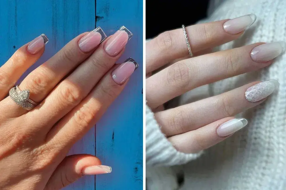 El efecto glass nails se nota bien en la punta de las uñas