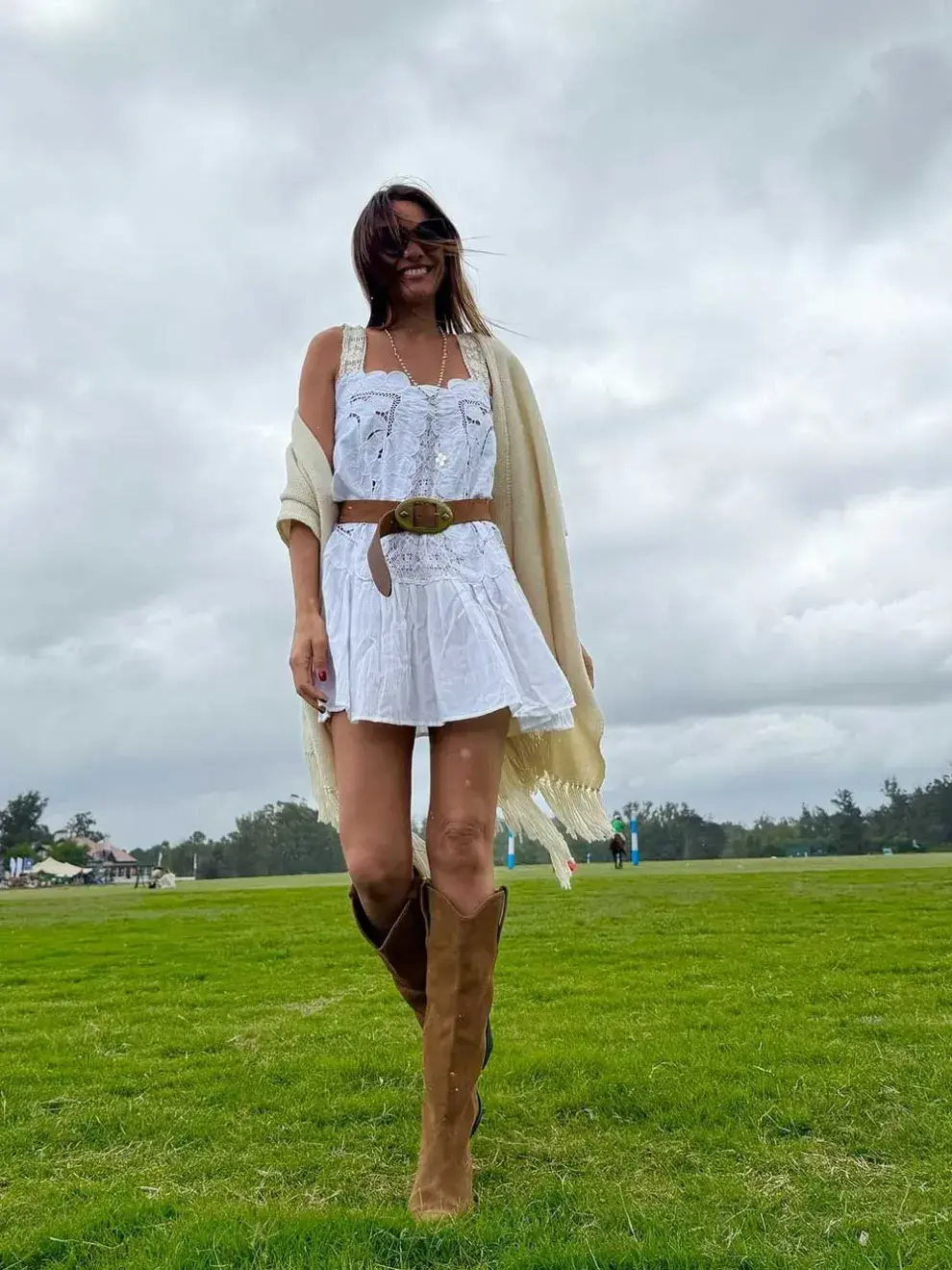 Pampita con un look boho chic