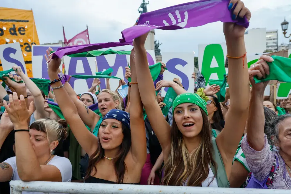 marcha mujeres 8 de marzo en Buenos Aires