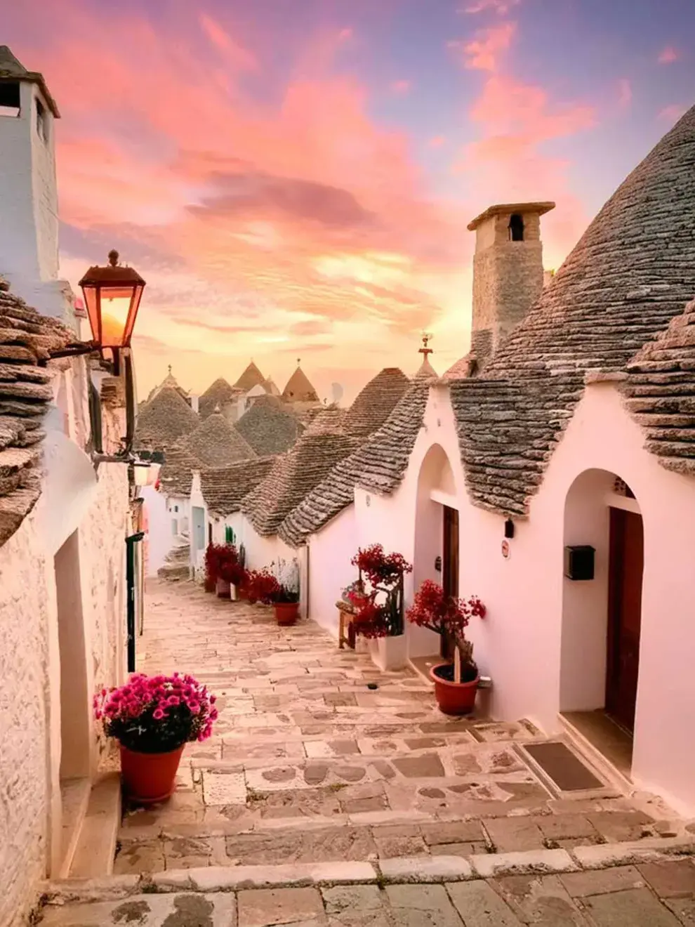 Alberobello es un lugar de ensueño, una pequeña joya de tierra situada en el Valle de Itria, entre las provincias apulianas de Bari, Brindisi y Taranto.