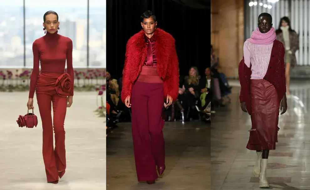 El color bordó, merlot o burdeos en la pasarela de New York Fashion Week.