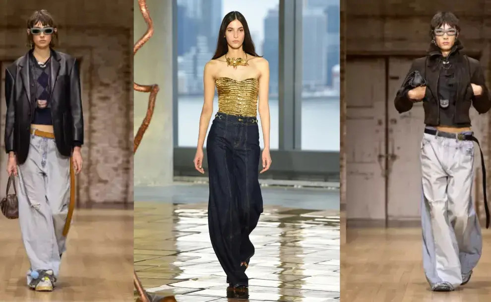 Los cortes de jean tendencia en las pasarelas de Coach y Ulla Johnson en New York Fashion Week 2025