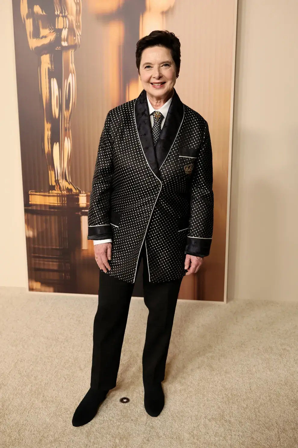 Isabella Rossellini en la cena de nominados al Oscar 2025.