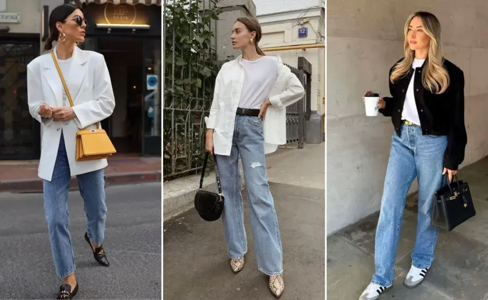 look jean y remera blanca