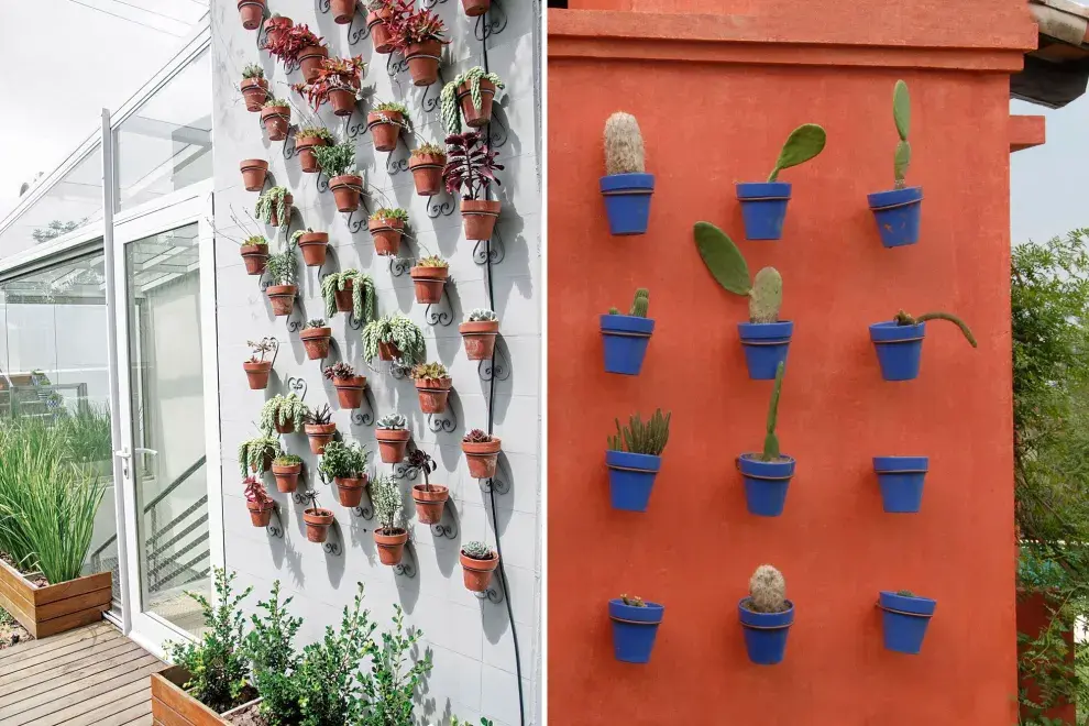 Detalles en patios: muro verde