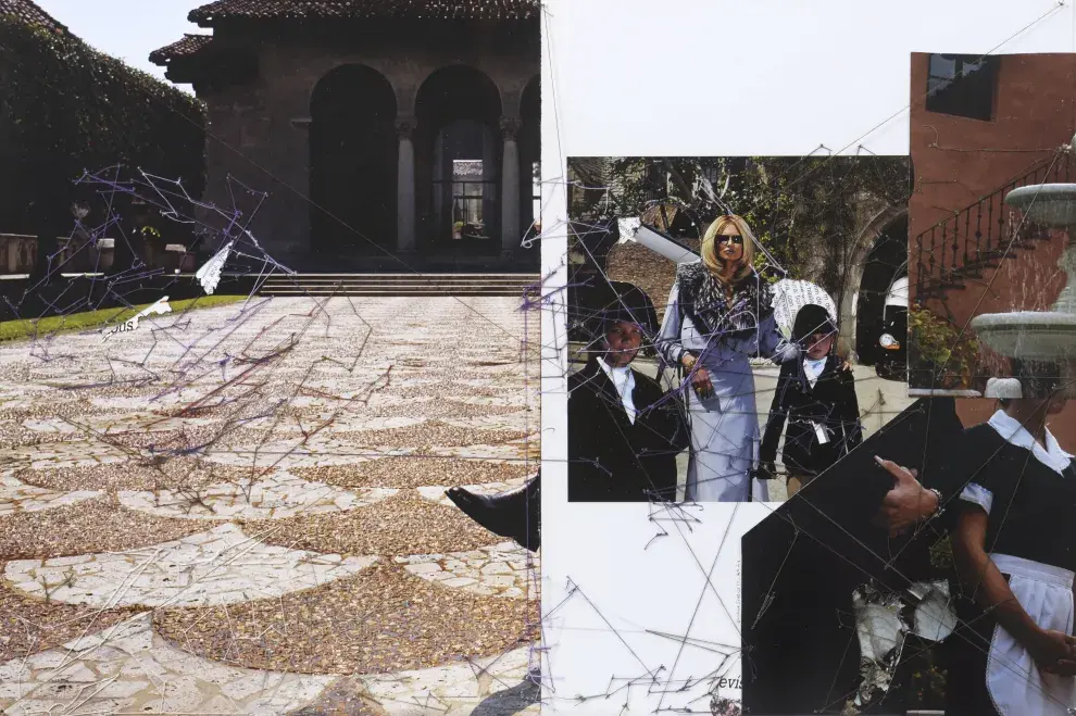 La obra está montada sobre el catálogo 40, Versace Fall Winter, 2001. En el reverso se ve una producción de moda en la Mansión Playboy, con fotos de Steven Meisel. El collage se compone con imágenes del mismo catálogo que se integran a fragmentos de distintos fascículos de la Gran Enciclopedia Sarpe Plantas y Flores, 1980 y vegetación del acantilado de Corfú extraídos de Los continentes, Europa, Seix Barral, 1966. 